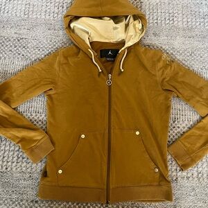 Nike air Jordan girls, full zip Mustard Hooded Jacket